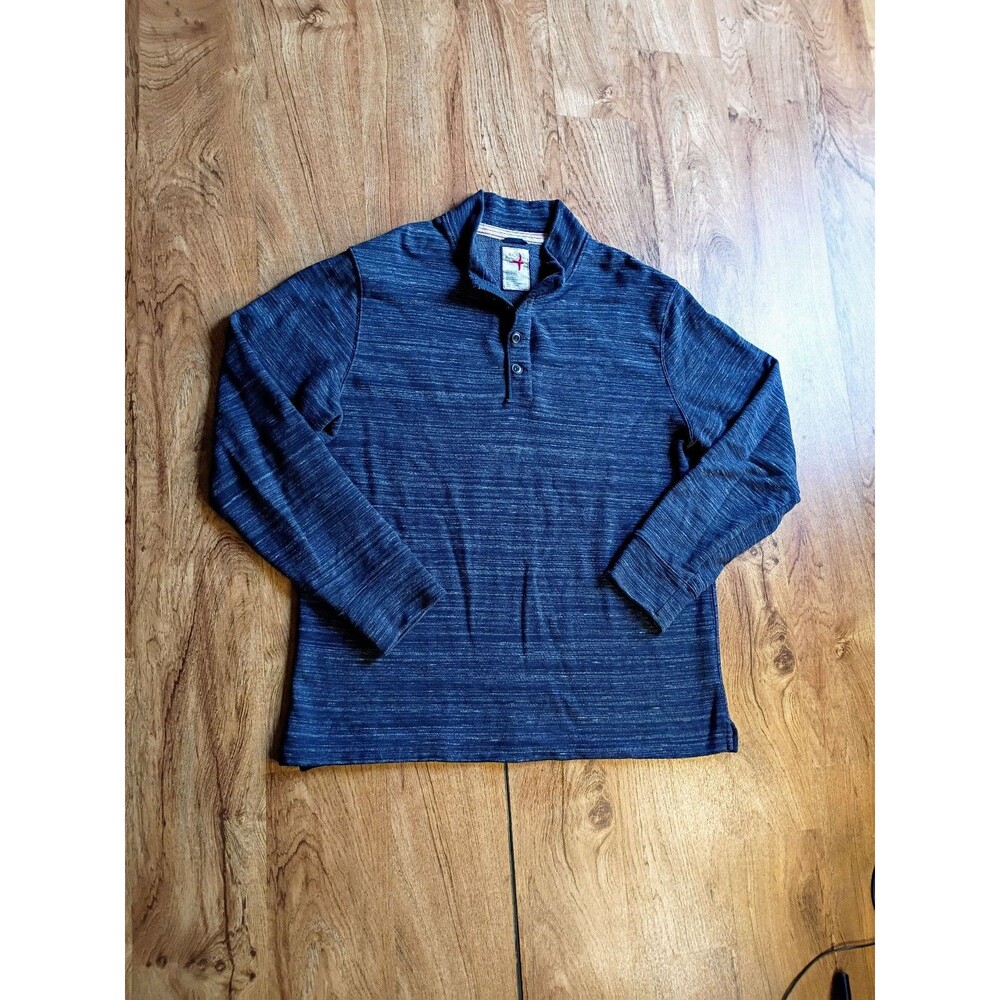 Relwen Mens XL Blue Heather Long Sleeve Henley pullover - Picture 6 of 10